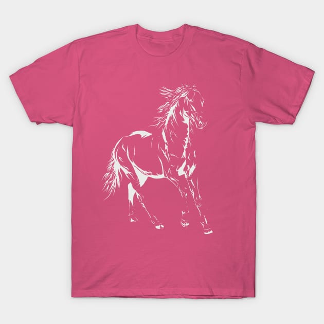 Horse Design- White T-Shirt by Danispolez_illustrations